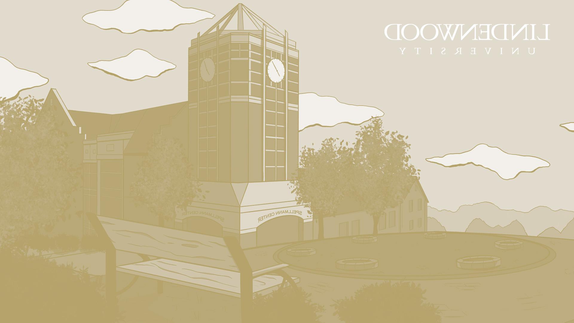 斯派曼钟楼的金色数字插图
